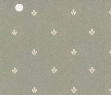 Dollhouse Miniature Pre-pasted Wallpaper, White On Green